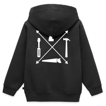 craftsman - Kids Premium Organic Zip-up Hoodie - black - Back - AI Model Kid Male (0cm)