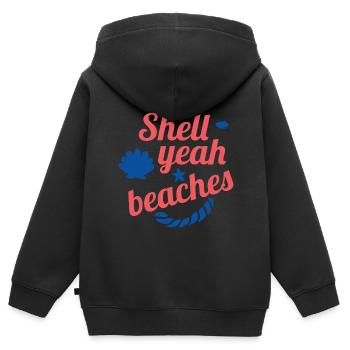 Shell yeah beaches - Kinder Premium Organic Zip Hoodie - Schwarz - Hinten - AI Model Kid Male (0cm)