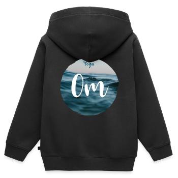 Yoga om - Sweat Premium à capuche zippé enfant bio - noir - Dos - AI Model Kid Male (0cm)