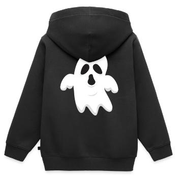 fantôme - Sweat Premium à capuche zippé enfant bio - noir - Dos - AI Model Kid Male (0cm)