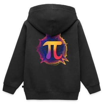 Pi Symbol - Kinder Premium Organic Zip Hoodie - Schwarz - Hinten - AI Model Kid Male (0cm)