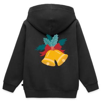 Glocke Weihnachten - Kinder Premium Organic Zip Hoodie - Schwarz - Hinten - AI Model Kid Male (0cm)