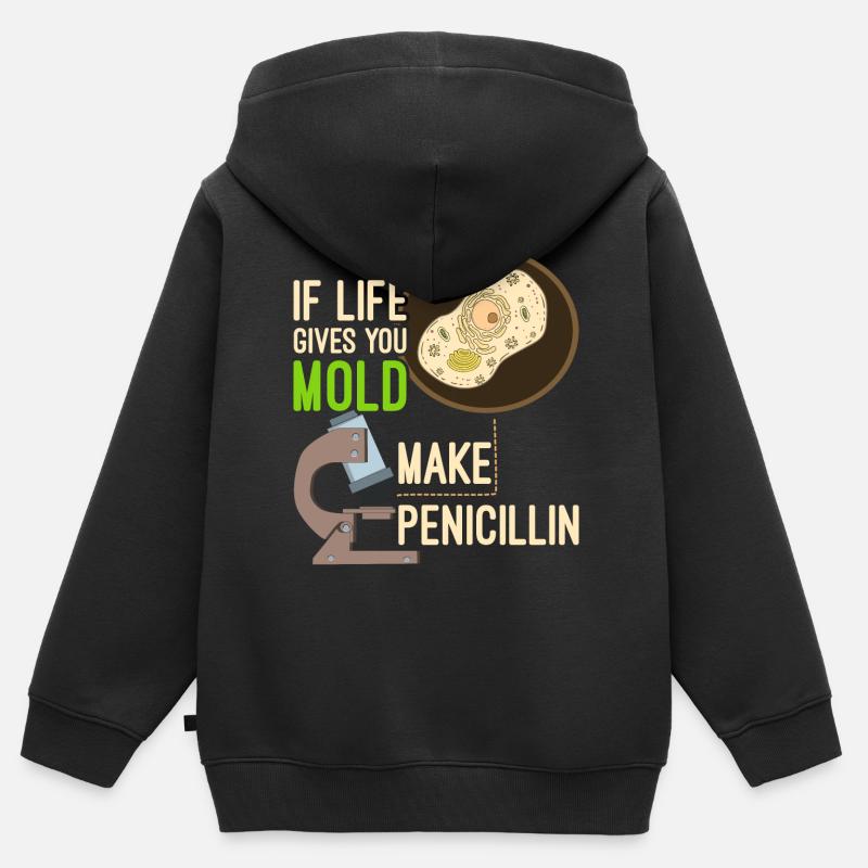 la biologie - Sweat Premium à capuche zippé enfant bio - noir