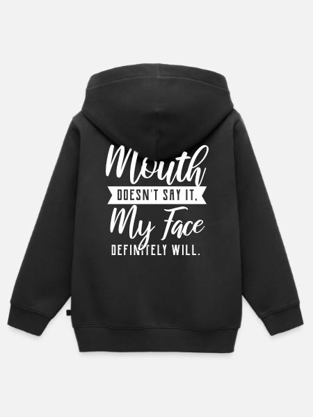 Funny quote - Kids Premium Organic Zip-up Hoodie - black