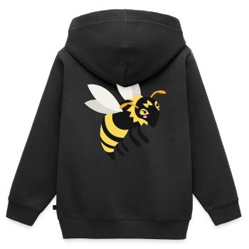 Wespe - Kinder Premium Organic Zip Hoodie - Schwarz - Hinten - AI Model Kid Male (0cm)