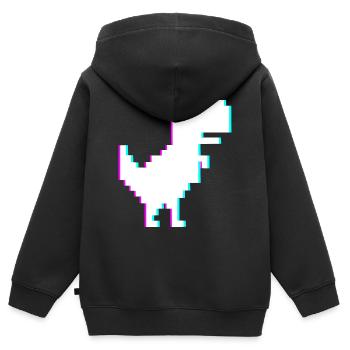 Information Dinosaur Technology IT Technician - Kids Premium Organic Zip-up Hoodie - black - Back - AI Model Kid Male (0cm)