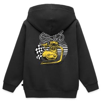 Motor Speed Vintage Course Moto - Sweat Premium à capuche zippé enfant bio - noir - Dos - AI Model Kid Male (0cm)