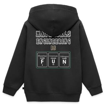 Materials Engineering Is Fun - Kids Premium Organic Zip-up Hoodie - black - Back - AI Model Kid Male (0cm)