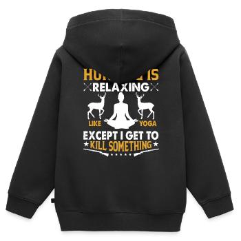 Die Jagd ist entspannend wie - Kinder Premium Organic Zip Hoodie - Schwarz - Hinten - AI Model Kid Male (0cm)