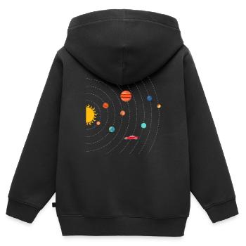 Tesla dans Space Solar System SpaceX - Sweat Premium à capuche zippé enfant bio - noir - Dos - AI Model Kid Male (0cm)