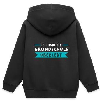 Grundschule Abschluss Grundschüler Geschenk - Kinder Premium Organic Zip Hoodie - Schwarz - Hinten - AI Model Kid Male (0cm)