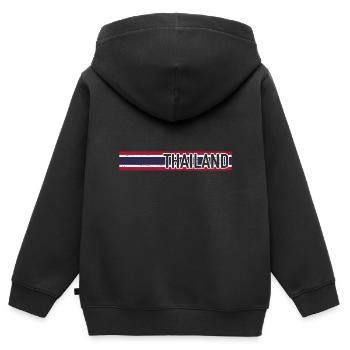 Thailand - Kinder Premium Organic Zip Hoodie - Schwarz - Hinten - AI Model Kid Male (0cm)