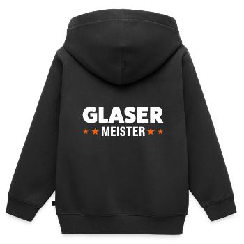 Glaser Meister Glaser Meister Geschenk - Kinder Premium Organic Zip Hoodie - Schwarz - Hinten - AI Model Kid Male (0cm)