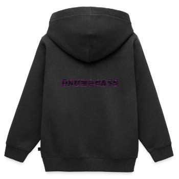 Drum'n'Bass Bass Musik Spruch - Kinder Premium Organic Zip Hoodie - Schwarz - Hinten - AI Model Kid Male (0cm)