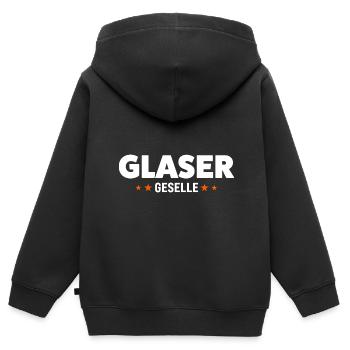 Glaser Geselle Glaser Geselle Geschenk - Kinder Premium Organic Zip Hoodie - Schwarz - Hinten - AI Model Kid Male (0cm)