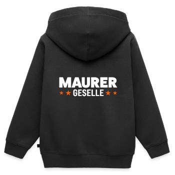 Maurer Geselle Maurer Geselle Geschenk - Kinder Premium Organic Zip Hoodie - Schwarz - Hinten - AI Model Kid Male (0cm)