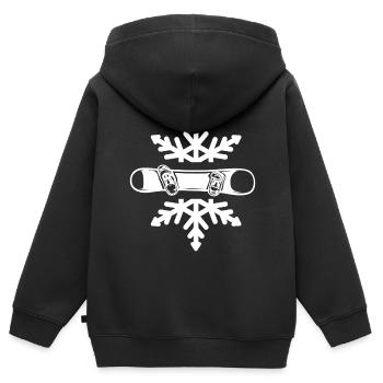 snowboard "snowboarding im Pulverschnee" - Kinder Premium Organic Zip Hoodie - Schwarz - Hinten - AI Model Kid Male (0cm)