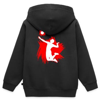 Handball - Sweat Premium à capuche zippé enfant bio - noir - Dos - AI Model Kid Male (0cm)