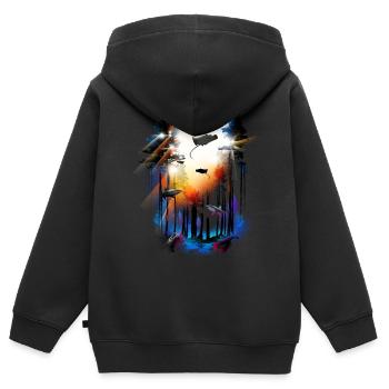Hai Surreal World Psychodelik Trip - Kids Premium Organic Zip-up Hoodie - black - Back - AI Model Kid Male (0cm)
