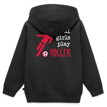 Real girls play soccer - Kinder Premium Organic Zip Hoodie - Schwarz - Hinten - AI Model Kid Male (0cm)