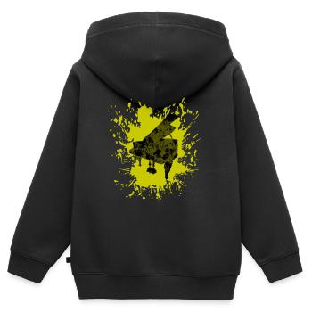 fluegel gelb farbe - Kinder Premium Organic Zip Hoodie - Schwarz - Hinten - AI Model Kid Male (0cm)