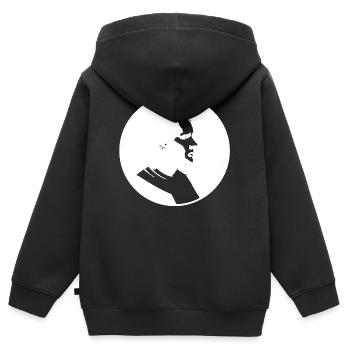 Marie Curie - Kinder Premium Organic Zip Hoodie - Schwarz - Hinten - AI Model Kid Male (0cm)
