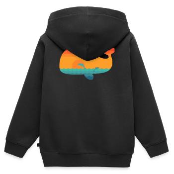 Wal (Sonne) - Kinder Premium Organic Zip Hoodie - Schwarz - Hinten - AI Model Kid Male (0cm)