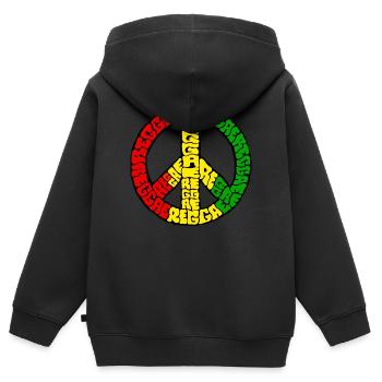 Reggae - Kinder Premium Organic Zip Hoodie - Schwarz - Hinten - AI Model Kid Male (0cm)