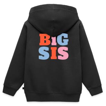 Big SiS Sister Große Schwester Spruch - Kinder Premium Organic Zip Hoodie - Schwarz - Hinten - AI Model Kid Male (0cm)