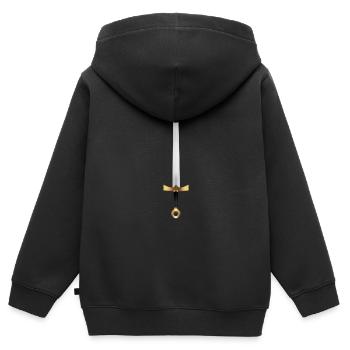 Goldener Ritter Schwert gold knight sword - Kinder Premium Organic Zip Hoodie - Schwarz - Hinten - AI Model Kid Male (0cm)