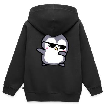 baby pinguin dabber brille niedlich - Kinder Premium Organic Zip Hoodie - Schwarz - Hinten - AI Model Kid Male (0cm)