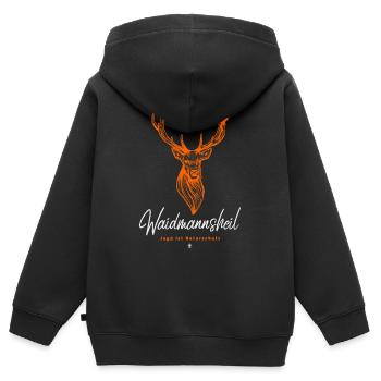Jäger T-Shirt-Waidmannsheil-Jagen ist Naturschutz - Kinder Premium Organic Zip Hoodie - Schwarz - Hinten - AI Model Kid Male (0cm)