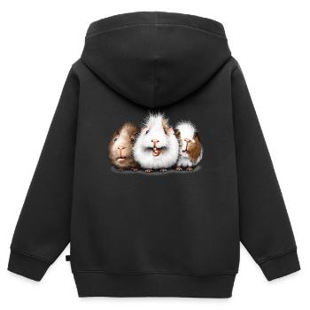 Trois cobayes - Sweat Premium à capuche zippé enfant bio - noir - Dos - AI Model Kid Male (0cm)