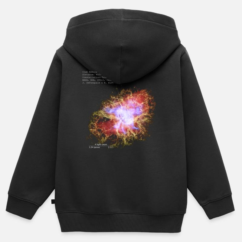 Crab Nebula - Sweat Premium à capuche zippé enfant bio - noir
