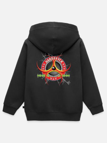 Hardstyle Musik Techno - Kinder Premium Organic Zip Hoodie - Schwarz