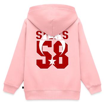 Sivas 51 Türkei - Kinder Premium Organic Zip Hoodie - Rosa - Hinten - AI Model Kid Female (0cm)