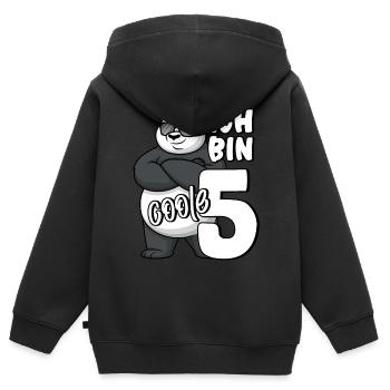 5. Geburtstag Junge 5 Jahre Panda Ich bin coole 5 - Kinder Premium Organic Zip Hoodie - Schwarz - Hinten - AI Model Kid Male (0cm)