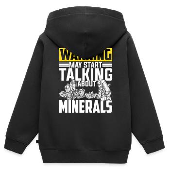 Drôle de jeu de mots géologue - Sweat Premium à capuche zippé enfant bio - noir - Dos - AI Model Kid Male (0cm)