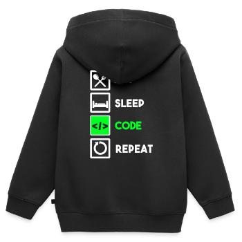 Programmeur Code Informatique Codeur Programmation - Sweat Premium à capuche zippé enfant bio - noir - Dos - AI Model Kid Male (0cm)