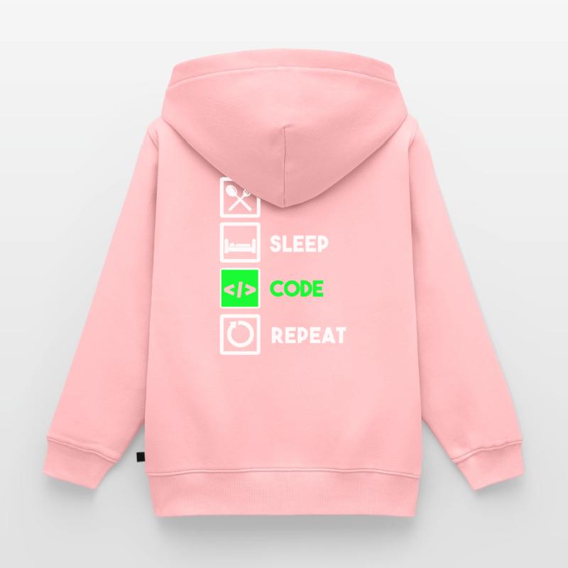 Programmeur Code Informatique Codeur Programmation Sweat Premium à capuche zippé enfant bio