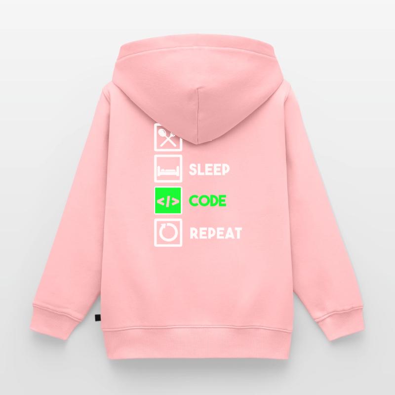 Programmeur Code Informatique Codeur Programmation Sweat Premium à capuche zippé enfant bio