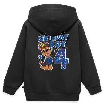 Paw Patrol 4 Jahre alt Geburtstag Chase - Kinder Premium Organic Zip Hoodie - Schwarz - Hinten - AI Model Kid Male (0cm)
