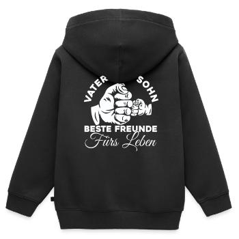 Papa und Sohn - Vater und Sohn - Kinder Premium Organic Zip Hoodie - Schwarz - Hinten - AI Model Kid Male (0cm)