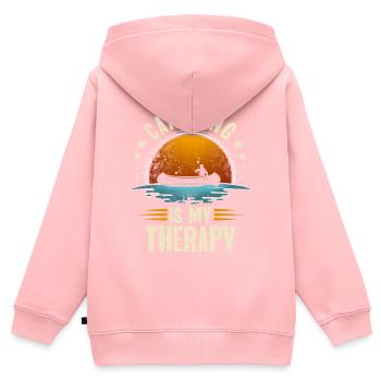 Kanu Kanufahrer Kanufahren - Kinder Premium Organic Zip Hoodie - Rosa - Hinten - AI Model Kid Female (0cm)