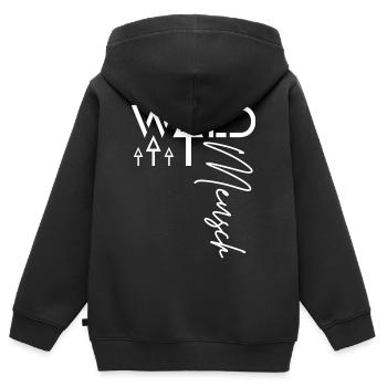 Waldmensch - Kinder Premium Organic Zip Hoodie - Schwarz - Hinten - AI Model Kid Male (0cm)