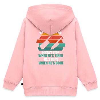 Metzger - Kinder Premium Organic Zip Hoodie - Rosa - Hinten - AI Model Kid Female (0cm)