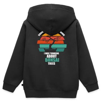 Bonsai - Kinder Premium Organic Zip Hoodie - Schwarz - Hinten - AI Model Kid Male (0cm)