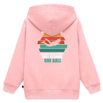 Base Jumping - Kinder Premium Organic Zip Hoodie - Rosa - Hinten - AI Model Kid Female (0cm)