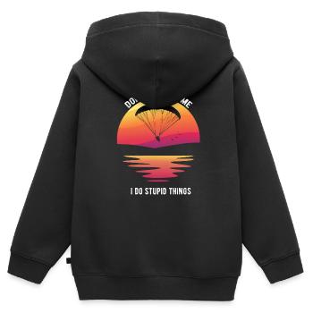 Base Jumping - Kinder Premium Organic Zip Hoodie - Schwarz - Hinten - AI Model Kid Male (0cm)