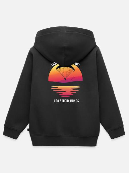 Base Jumping - Kinder Premium Organic Zip Hoodie - Schwarz